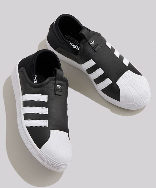美品//adidas スリッポン スニーカー ブラック/ホワイト ADIDAS | SST スリッポン / SST SLIP ON W / アディダス