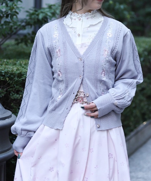 AXES FEMME | 桜刺繍ニットカーディガン - Buyee, an Online Proxy