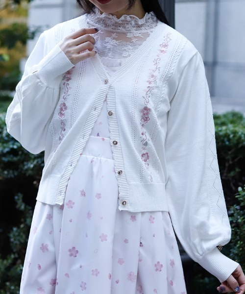 AXES FEMME | 桜刺繍ニットカーディガン - Buyee, an Online Proxy