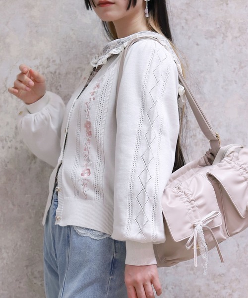 AXES FEMME | 桜刺繍ニットカーディガン - Buyee, an Online Proxy