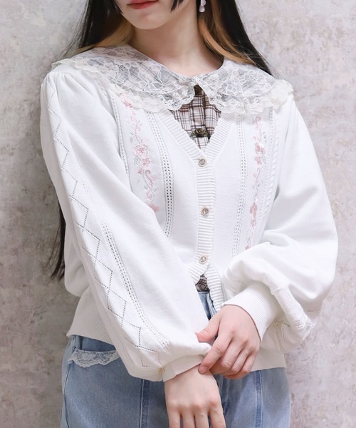 AXES FEMME | 桜刺繍ニットカーディガン - Buyee, an Online Proxy