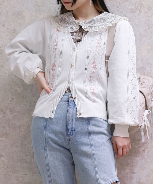 AXES FEMME | 桜刺繍ニットカーディガン - Buyee, an Online Proxy