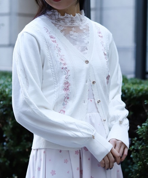 AXES FEMME | 桜刺繍ニットカーディガン - Buyee, an Online Proxy