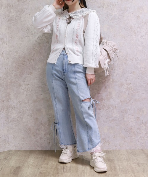 AXES FEMME | 桜刺繍ニットカーディガン - Buyee, an Online Proxy