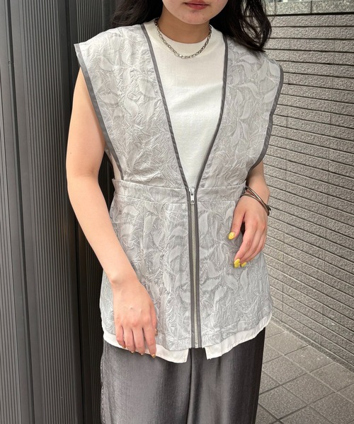 【SALE】&g'aime アンジェム　カーブパネルメッシュトップス　'Curved Panel Mesh Tops　940-66102 SALE】&g'aime アンジェム カーブパネルメッシュトップス