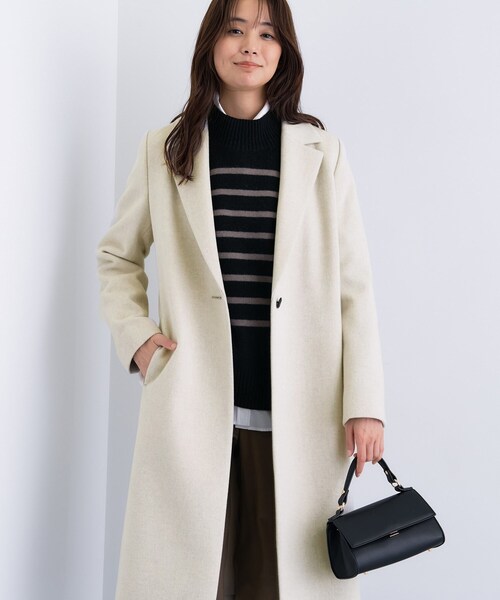 INDIVI | 【名品コート／日本製】ウール100％チェスターコート - Buyee