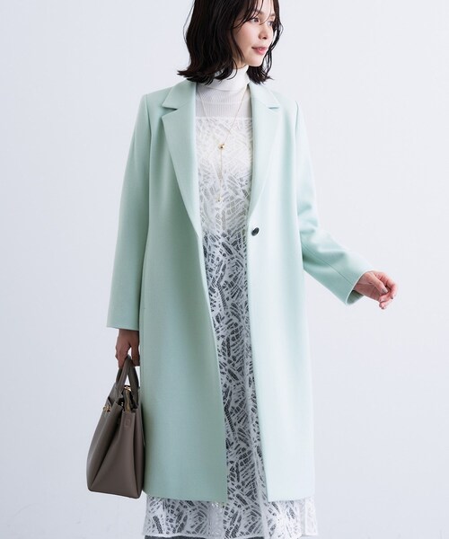 INDIVI | 【名品コート／日本製】ウール100％チェスターコート - Buyee