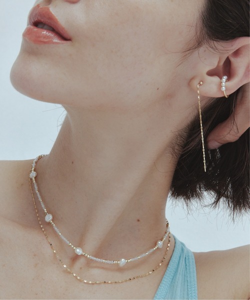 les bon bon ゴールド チェーンピアスDUO pierce BOB50 ルボンボン les