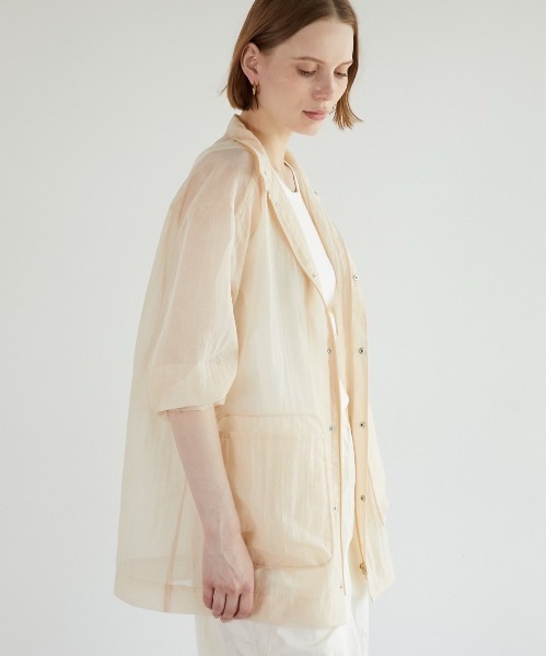 新品未使用　LA PEAU DE GEM テックシアーブルゾン LA PEAU DE GEM | 【LA PEAU DE GEM】teck sheer blouson/テック