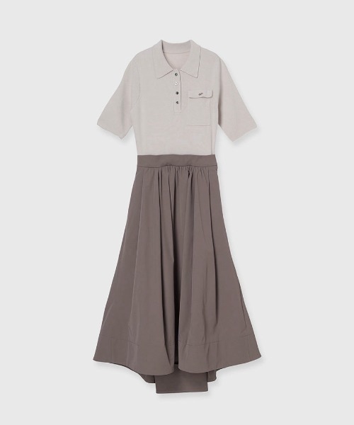 ANUANS | 【ZOZO限定カラー】ポロニットドッキングワンピース