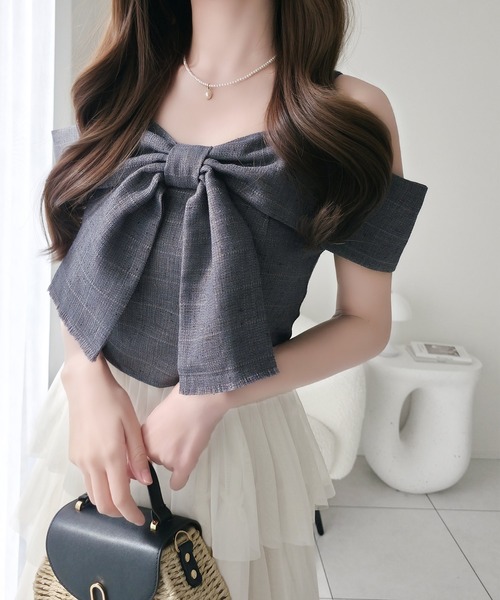 DARICH | ツイードクロスリボンプリーツミニワンピース - Buyee, an