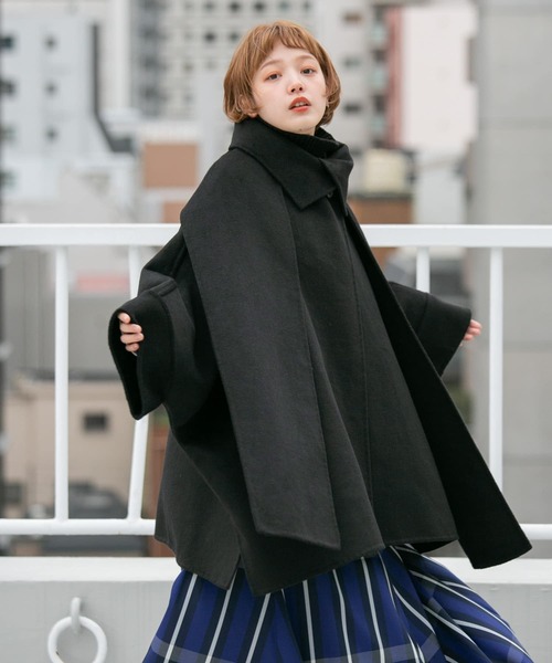 LE PHILブラック ポンチョ・ケープコート 2025年最新】LE PHIL