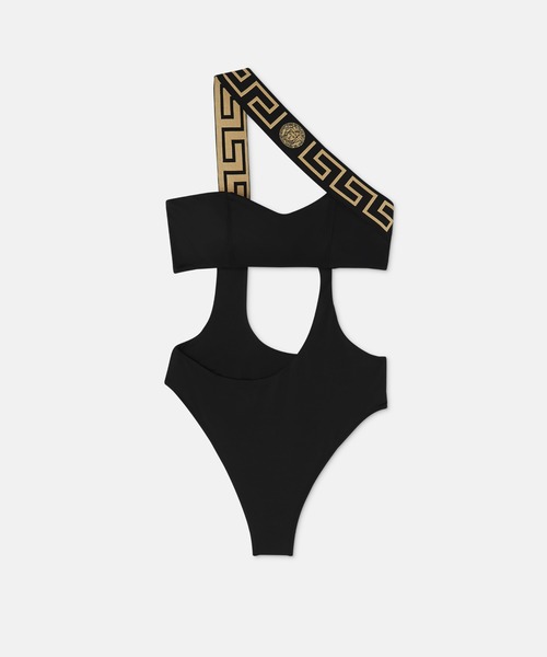 VERSACE | グレカ ボーダー ワンピース スイムスーツ - Buyee, an