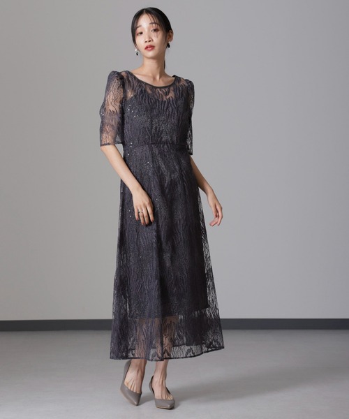 kaene レース×シフォンドレス サイズ38 kaene | 公式オンラインストア