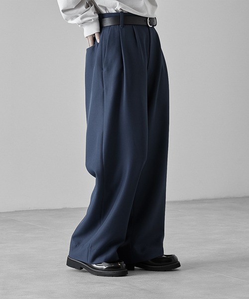 FRKM pleats wide slacks プリーツワイドスラックス