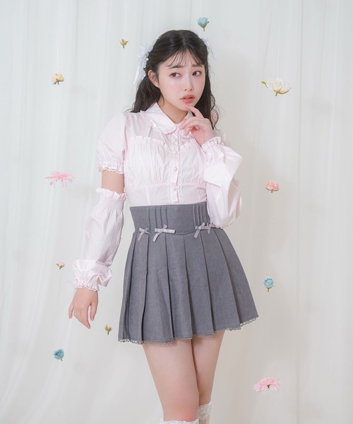 Honey Cinnamonコットンレース配色セットアップ Honey Cinnamon セットアップ コットンレース配色セットアップ