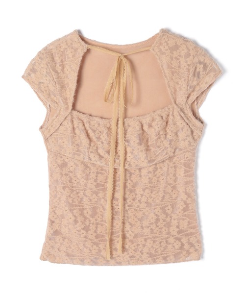 M DOLLY | Flower lace evelyn ribbon tops / フラワーレースエヴリン