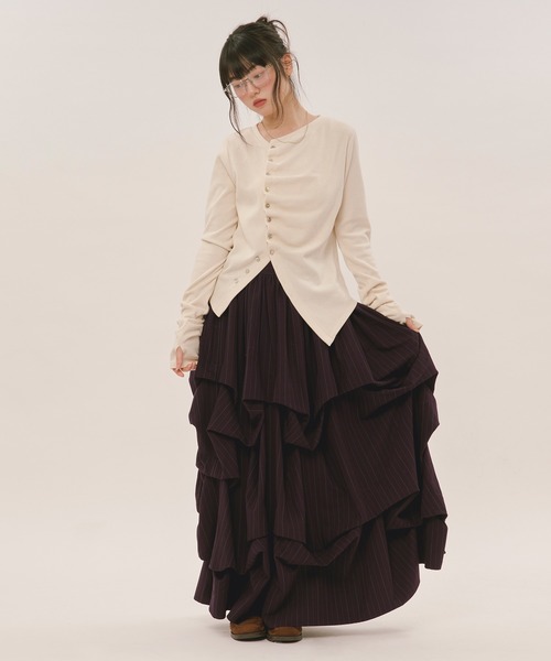 LOIN NUIT | tuck design volume skirt / タックデザインボリューム