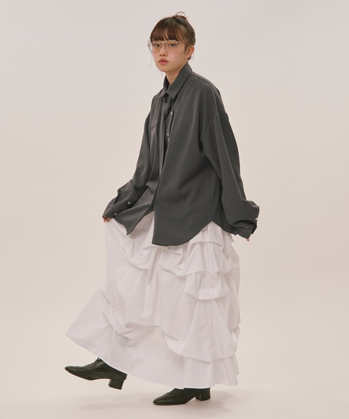 LOIN NUIT | tuck design volume skirt / タックデザインボリューム