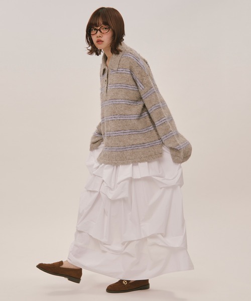 LOIN NUIT | tuck design volume skirt / タックデザインボリューム