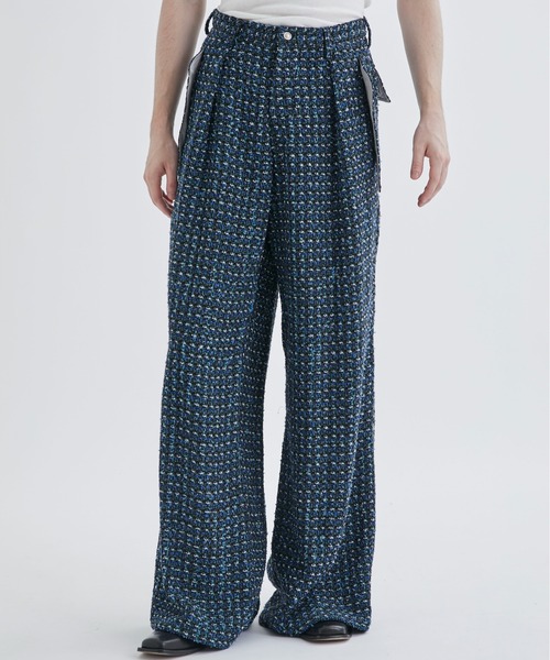 パンツ sulvam FANCY TWEED WIDE PANTS SULVAM | 【sulvam/サルバム】FANCY TWEED WIDE PANTS - Buyee, an
