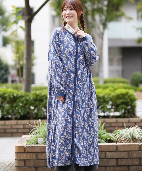 URBAN RESEARCH ペイズリーカフタンロングワンピース フリー  