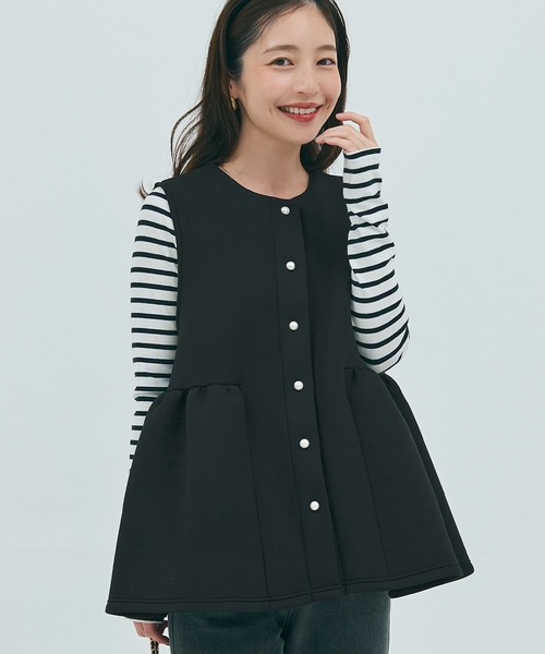 OLUN サイドボタンシャギーコート M ライトベージュ フロントジップ