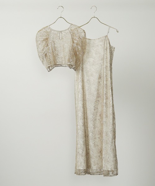 KANA | 花柄刺繍 レースボレロ キャミワンピース 2点セット