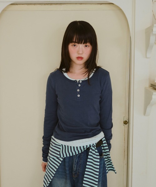 COMMON GULL PRODUCTS. | ひとえふたえパックヘンリーロンTEE - Buyee