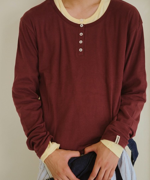 COMMON GULL PRODUCTS. | ひとえふたえパックヘンリーロンTEE - Buyee
