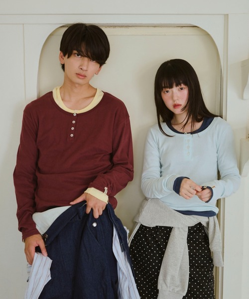 COMMON GULL PRODUCTS. | ひとえふたえパックヘンリーロンTEE - Buyee