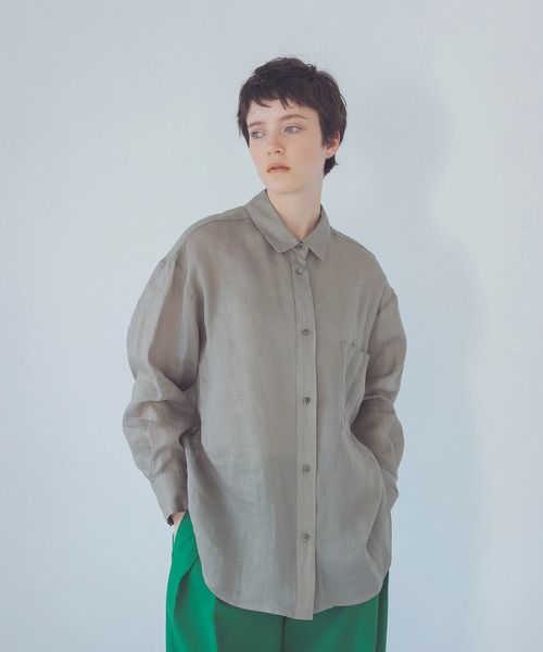 ブラウス シャツ ramie twill essential shirt(ラミーツイルエッセンシャルシャツ) レディース DRESSLAVE ブラウス シャツ ramie twill essential shirt(ラミー