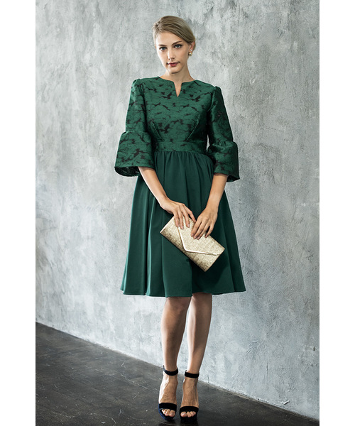 Girl ボリューム袖フィット フレアジャガード結婚式ワンピース 二次会 成人式 同窓会 謝恩会 お呼ばれ対応フォーマルパーティードレス Buyee An Online Proxy Shopping Service Shop At Zozotown Bot Online