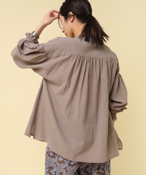 RNA-N | B2876 コットンガーゼギャザーシャツ - Buyee, an