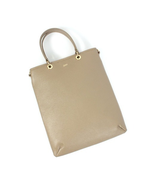 BEAURE/ビュレ】カウレザー 2WAY ハンドル トートバッグベージュ