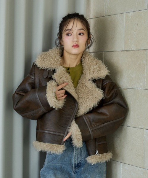 ARCHIVES | フェイクレザーショートムートンジャケット - Buyee, an