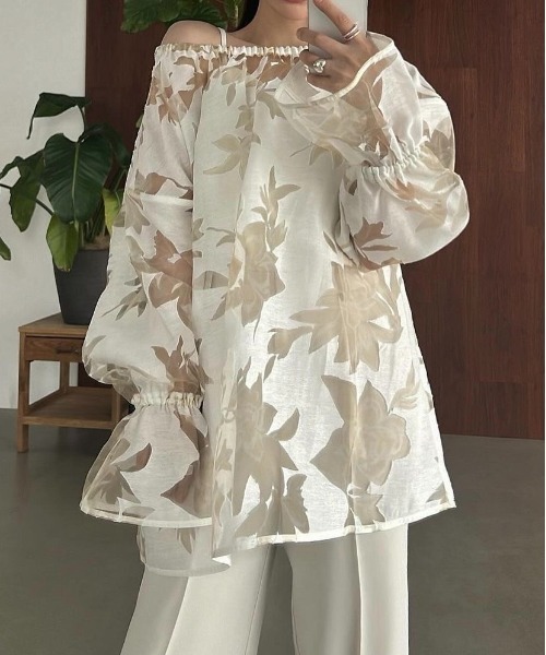 WILLFULLY | organdy flower candy sleeve TOPS - Buyee, an Online 