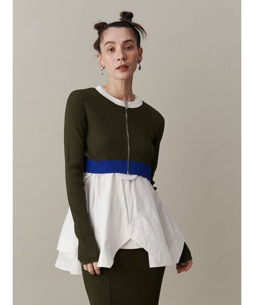 新品♡UN3D. ショートニットジップカーデ　short kt zip cd 黒 新品♡UN3D. ショートニットジップカーデ short kt zip cd 黒