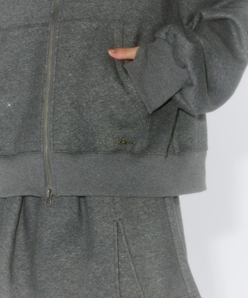 lallana Lame coco zip-up hoodie　ホワイト Lallana | 💖Lamé coco collection💖 【item lineup】 Lamé coco zip