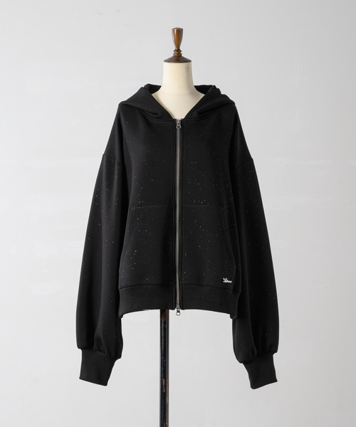 LALLANA | Lame coco zip-up hoodie / ラメココジップアップフーディー 