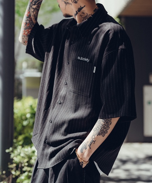 トップス Subciety LACE SHIRT GRAY Subciety LACE SHIRT GRAY