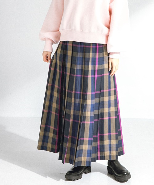 【URBAN RESEARCH】チェックプリーツイージースカート URBAN RESEARCH Sonny Label スカート 「低身長向けも展開