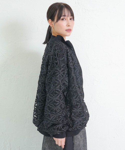 スカラー】花柄ふんわりフランネルブルゾン