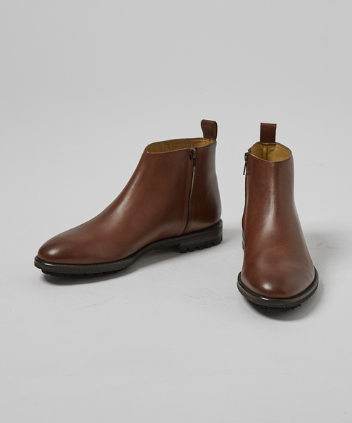 新品 アルフレッドバニスター ブラウン レザー サイドゴアブーツ