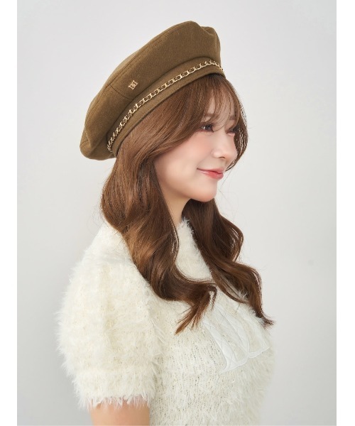 新品タグ付 オーガンジーフリルワンピース 茶色 LILY BROWN （Lily  