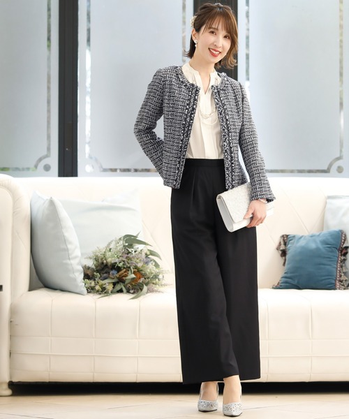 POURVOUS | フリンジツイードジャケット セレモニースーツ入学式