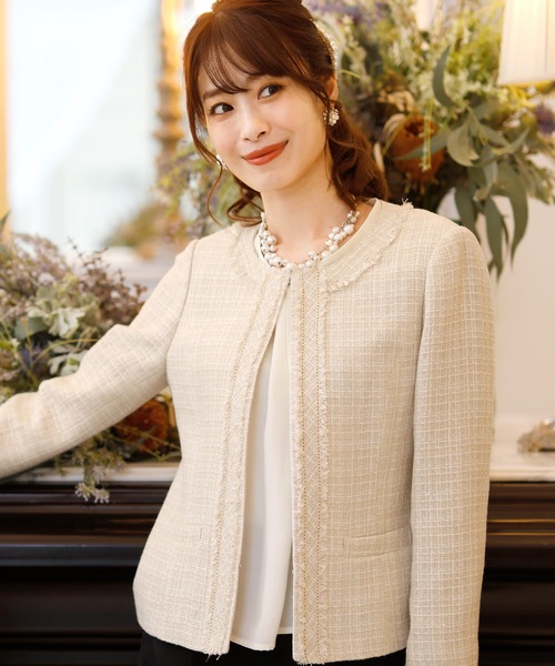 POURVOUS | フリンジ ツイード ジャケット セレモニースーツ 入学式