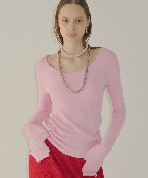 YAE | Super long sleeve 2way U-neck top/ スーパーロング