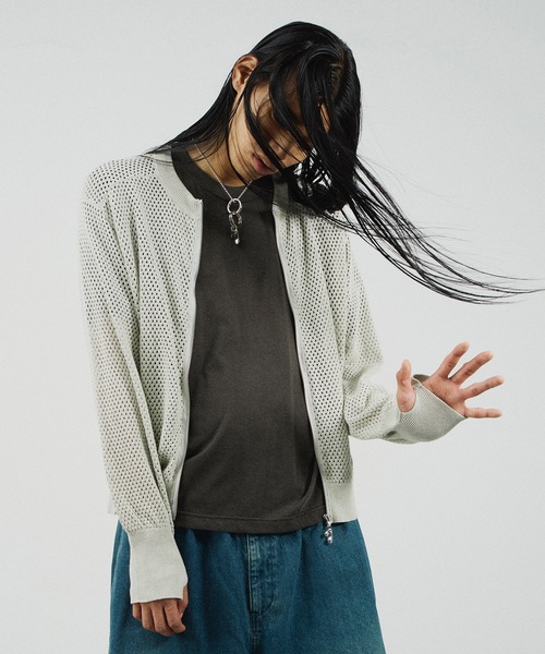 【JieDa】MESH ZIP CARDIGAN MESH ZIP CARDIGAN – JieDa WEB STORE