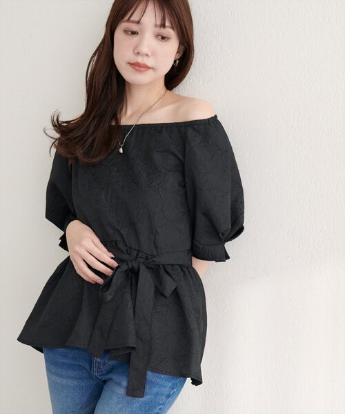 NATURAL COUTURE | 袖タックペプラムブラウス - Buyee, an Online 